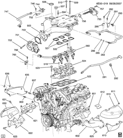 4-CYLINDER ENGINE Cadillac SRX 2007-2008 E ENGINE ASM-3.6L V6 PART 5 MANIFOLDS & RELATED PARTS (LY7/3.6-7)