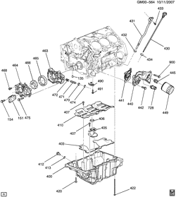 6-ЦИЛИНДРОВЫЙ ДВИГАТЕЛЬ Buick LaCrosse/Allure 2008-2008 W19 ENGINE ASM-3.6L V6 PART 4 OIL PUMP,OIL PAN & RELATED PARTS (LY7/3.6-7)