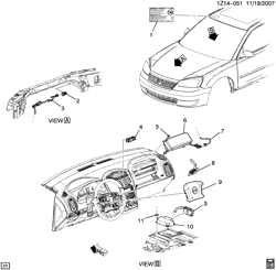 ОТДЕЛКА САЛОНА - ОТДЕЛКА ПЕРЕДН. СИДЕНЬЯ-РЕМНИ БЕЗОПАСНОСТИ Chevrolet Malibu (Carryover Model) 2008-2008 ZS,ZT INFLATABLE RESTRAINT SYSTEM/DRIVER & PASSENGER(AY0,AY1)