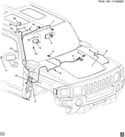 КРЕПЛЕНИЕ КУЗОВА-КОНДИЦИОНЕР-АУДИОСИСТЕМА Hummer H3 SUV - 06 Bodystyle (Left Hand Drive) 2009-2010 N1(06) CAMERA SYSTEM/FRONT VIEW (UVF, JAPAN CV5)