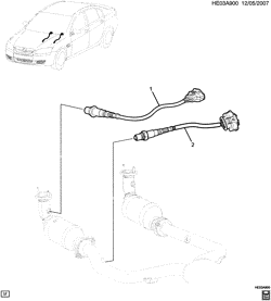 FUEL SYSTEM-EXHAUST-EMISSION SYSTEM Pontiac G8 2008-2009 E OXYGEN SENSORS & RELATED PARTS (LY7/3.6-7)