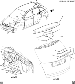 BODY MOLDINGS-SHEET METAL-REAR COMPARTMENT HARDWARE-ROOF HARDWARE Chevrolet Captiva Sport 2008-2017 L WIPER SYSTEM/REAR WINDOW