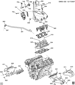 MOTOR 6 CILINDROS Chevrolet Equinox 2008-2009 L ENGINE ASM-3.6L V6 PART 6 MANIFOLDS & RELATED PARTS (LY7/3.6-7)