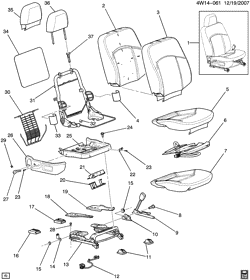 INTERIOR TRIM-FRONT SEAT TRIM-SEAT BELTS Buick LaCrosse/Allure 2005-2006 WC,WD19 SEAT ASM/PASSENGER-B TRIMS(2ND DES)