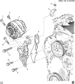 LÂMPADAS-ELÉTRICAS-IGNIÇÃO-GERADOR-MOTOR DE ARRANQUE Buick Terraza (AWD) 2005-2006 UX1 GENERATOR MOUNTING (LX9/3.5L)