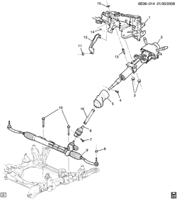FRONT SUSPENSION-STEERING Cadillac SRX 2007-2009 EB STEERING SYSTEM & RELATED PARTS