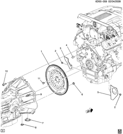 6-CYLINDER ENGINE Cadillac CTS Coupe 2011-2014 DN ENGINE TO TRANSMISSION MOUNTING (AUTOMATIC MYD)
