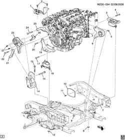 6-ЦИЛИНДРОВЫЙ ДВИГАТЕЛЬ Chevrolet Malibu 2009-2012 Z ENGINE & TRANSMISSION MOUNTING-V6 (LY7/3.6-7)