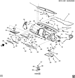 WINDSHIELD-WIPER-MIRRORS-INSTRUMENT PANEL-CONSOLE-DOORS Cadillac CTS 2004-2005 DR69 INSTRUMENT PANEL PART 2