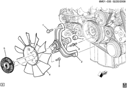 СИСТЕМА ОХЛАЖДЕНИЯ-РЕШЕТКА-МАСЛЯНАЯ СИСТЕМА Cadillac SRX 2004-2009 E ENGINE COOLANT FAN-ENGINE MOUNTED (LH2/4.6A, V92)