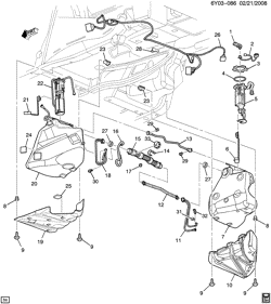 FUEL SYSTEM-EXHAUST-EMISSION SYSTEM Chevrolet Corvette 2008-2013 Y FUEL TANK & MOUNTING (LS3/6.2W,LS7/7.0E)