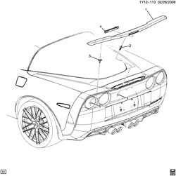BODY MOLDINGS-SHEET METAL-REAR COMPARTMENT HARDWARE-ROOF HARDWARE Chevrolet Corvette 2009-2011 Y87 SPOILER/REAR COMPARTMENT LID (SUPER SPORT SSC)