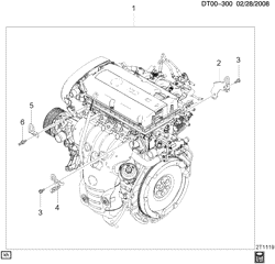4-ЦИЛИНДРОВЫЙ ДВИГАТЕЛЬ Chevrolet Aveo 2009-2011 T ENGINE ASM-1.6L L4 (COMPLETE) (LXV/1.6E)