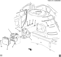 TRANSFER CASE Chevrolet Uplander (2WD) 2005-2006 UX1 BRAKE PRESSURE MODULATOR VALVE