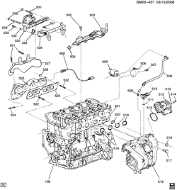 MOTOR 4 CILINDROS Chevrolet Cobalt 2009-2010 A ENGINE ASM-2.2L L4 PART 5 MANIFOLDS & FUEL RELATED PARTS (LAP/2.2H)