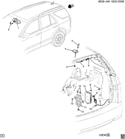 КРЕПЛЕНИЕ КУЗОВА-КОНДИЦИОНЕР-АУДИОСИСТЕМА Cadillac SRX 2009-2009 E COMMUNICATION SYSTEM ONSTAR(UE1)