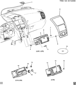BODY MOUNTING-AIR CONDITIONING-AUDIO/ENTERTAINMENT Chevrolet Traverse (AWD) 2009-2009 RV1 RADIO MOUNTING (G.M.C. Z88)