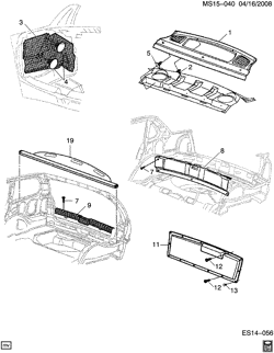 REAR SEAT TRIM-CARPET Chevrolet Chevy 2009-2012 S TRIM/QUARTER