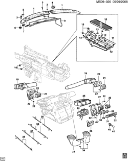 КРЕПЛЕНИЕ КУЗОВА-КОНДИЦИОНЕР-АУДИОСИСТЕМА Chevrolet Chevy 2009-2012 S A/C CONTROL SYSTEM & AIR DISTRIBUTION