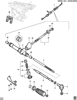 FRONT SUSPENSION-STEERING Chevrolet Chevy 2010-2012 S STEERING GEAR ASM STANDARD CAAS VIN AS143867 AND BEYOND; FOR 1ST DES SEE 94670590