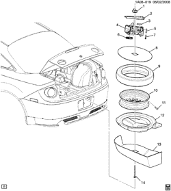 FRONT END SHEET METAL-HEATER-VEHICLE MAINTENANCE Pontiac G5 2009-2010 AN SPARE WHEEL STOWAGE & JACK PARTS (EXC (WTC))