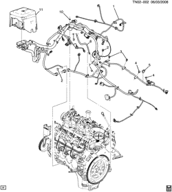 STARTER-GENERATOR-IGNITION-ELECTRICAL-LAMPS Hummer H2 2003-2007 N2 WIRING HARNESS/ENGINE (LQ4/6.0U)