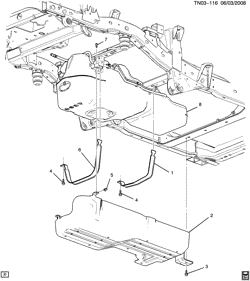 FUEL SYSTEM-EXHAUST-EMISSION SYSTEM Hummer H3 SUV 2009-2010 N1(43) FUEL TANK MOUNTING