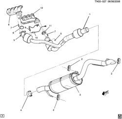 FUEL SYSTEM-EXHAUST-EMISSION SYSTEM Hummer H2 SUV - 06 Bodystyle 2009-2009 N2 EXHAUST SYSTEM-V8