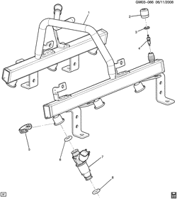 FUEL SYSTEM-EXHAUST-EMISSION SYSTEM Buick Lucerne 2006-2008 H FUEL INJECTOR RAIL (L26/3.8-2)