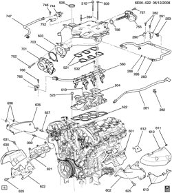 8-CYLINDER ENGINE Cadillac SRX 2009-2009 E ENGINE ASM-3.6L V6 PART 5 MANIFOLDS & RELATED PARTS (LY7/3.6-7)