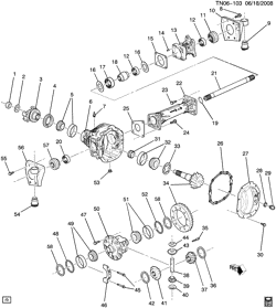 FRONT AXLE-FRONT SUSPENSION-STEERING-DIFFERENTIAL GEAR Hummer H3 2006-2008 N1 DIFFERENTIAL CARRIER/FRONT AXLE