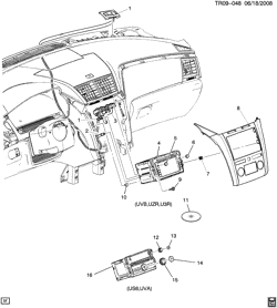 BODY MOUNTING-AIR CONDITIONING-AUDIO/ENTERTAINMENT Chevrolet Traverse (AWD) 2009-2009 RV1 RADIO MOUNTING (CHEVROLET X88)