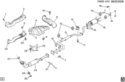 FUEL SYSTEM-EXHAUST-EMISSION SYSTEM Chevrolet Monte Carlo 1996-1999 W EXHAUST SYSTEM (L82/3.1M)