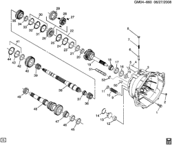 BRAKES Chevrolet Camaro Coupe 2010-2011 ES 6-SPEED MANUAL TRANSMISSION (M10) PART 2 GEARS & SHAFTS