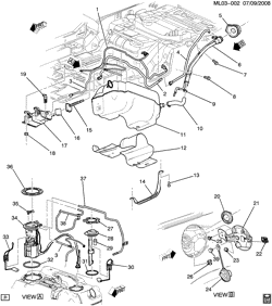FUEL SYSTEM-EXHAUST-EMISSION SYSTEM Chevrolet Equinox 2008-2008 L FUEL TANK & MOUNTING(1ST DES)