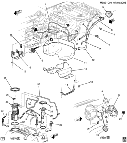 FUEL SYSTEM-EXHAUST-EMISSION SYSTEM Chevrolet Equinox 2008-2008 L FUEL TANK & MOUNTING(2ND DES)