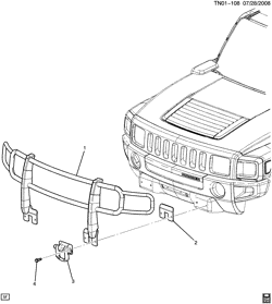 COOLING SYSTEM-GRILLE-OIL SYSTEM Hummer H3T - 43 Bodystyle 2007-2010 N153(06) RADIATOR GRILLE GUARD (BLACK WRAP AROUND V25)