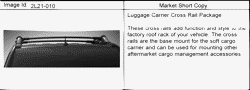 ACCESSORIES Pontiac Torrent 2006-2009 L RAIL PKG/LUGGAGE CARRIER CROSS