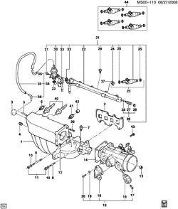 FUEL SYSTEM-EXHAUST-EMISSION SYSTEM Chevrolet Chevy 2004-2008 S FUEL INJECTOR RAIL & RELATED PARTS