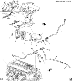 FUEL SYSTEM-EXHAUST-EMISSION SYSTEM Chevrolet Cavalier 2003-2005 J VAPOR CANISTER & RELATED PARTS