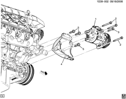 SUP. DE CARR. - AIR CLIM.- AUDIO/DIVERTISSEMENT Chevrolet Camaro Convertible 2011-2015 ES A/C COMPRESSOR MOUNTING (LS3/6.2W,L99/6.2J)