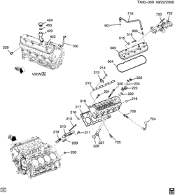 MOTOR 8 CILINDROS Saab 9-7X 2009-2009 T1 ENGINE ASM-5.3L V8 PART 2 CYLINDER HEAD & RELATED PARTS (LH6/5.3M)