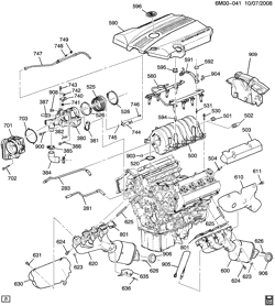 MOTOR 8 CILINDROS Cadillac SRX 2006-2006 E ENGINE ASM-4.6L V8 PART 5 MANIFOLDS & FUEL RELATED PARTS (LH2/4.6A)