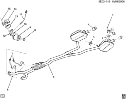 FUEL SYSTEM-EXHAUST-EMISSION SYSTEM Cadillac SRX 2004-2007 E EXHAUST SYSTEM (LY7/3.6-7)