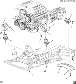 6-CYLINDER ENGINE Chevrolet Camaro Coupe 2011-2015 ES37 ENGINE & TRANSMISSION MOUNTING (LS3/6.2W, MANUAL M10)