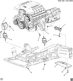 MOTOR 6 CILINDROS Chevrolet Camaro Coupe 2010-2015 ES37 ENGINE & TRANSMISSION MOUNTING (L99/6.2J, AUTOMATIC MYC)
