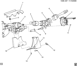 FRONT SUSPENSION-STEERING Pontiac Pursuit 2005-2005 A STEERING COLUMN PART 2 COVER & SWITCHES