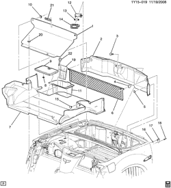REAR SEAT TRIM-CARPET Chevrolet Corvette 2005-2013 Y67 TRIM/REAR COMPARTMENT