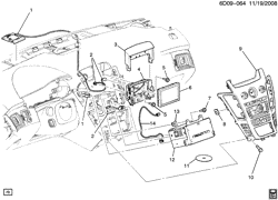 BODY MOUNTING-AIR CONDITIONING-AUDIO/ENTERTAINMENT Cadillac CTS Wagon 2011-2014 DM,DN,DR35 RADIO MOUNTING & DISPLAY(UAV,U2X,U2Y)