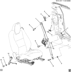 INTERIOR TRIM-FRONT SEAT TRIM-SEAT BELTS Chevrolet Camaro Coupe 2010-2015 E37 SEAT BELTS/FRONT